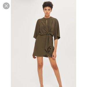 Topshop Tie front mini dress
